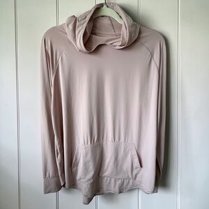 Eddie Bauer Womens Hoodie Large Pink Lightweight Pullover Stretch Athleisure